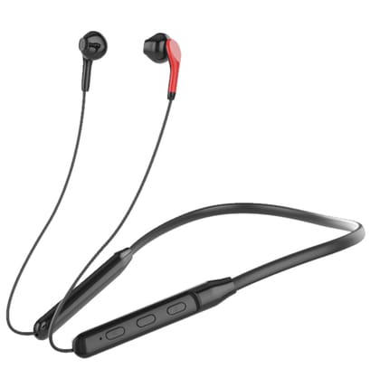 Sound Mantra Wireless Strom Bluetooth in Ear with Comfort Fit, Deep Bass, Upto 20Hrs+ Playtime, Quick Charge, Sweat-Resistant, Metal Magnetic Earbuds, Dual Pairing  Neckband with Mic (Black/Red)