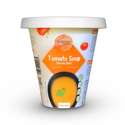 Organic Roots Tomato soup (Shorba Style) | Instant Soup | Ready to Eat Meal | No MSG, No Preservatives | Full Meal (Pack of 2)