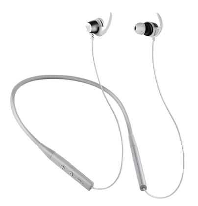 Sound Mantra Wave - Bluetooth/Neckband Wireless in Ear Earphones Deep Bass, Upto 30Hrs Playtime, Fast Charge, Sweat-Resistant Magnetic Earbuds, Dual Pairing (Grey)