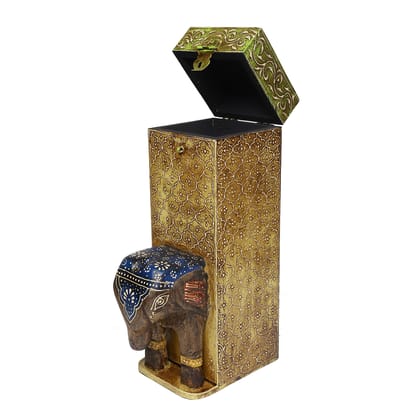 The Cocotier® MDF and Mango Wood Whiskey/Wine/Bottle Holder | Wood Wine Box | Wine Holder | Bar Accessories for Home (Wine not Included) | Bottle Holder for Kitchen (Brown) (L:12 X W: 22 X H:36) cm