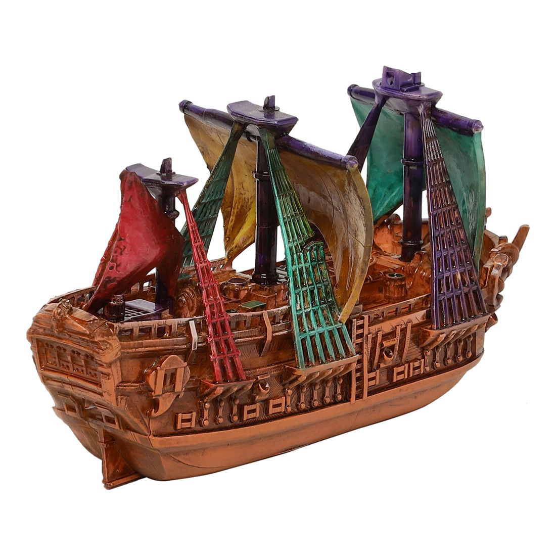 MEDIEVAL SHIP as a showpiece for home decor adds adventure & history to living rooms. As a statement piece in your home decor, it can evoke a sense of mystery and wonder. (L:18 X B:8 X H:10)cms