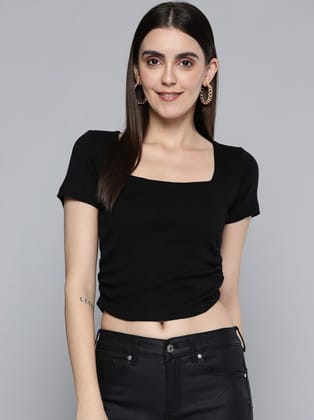 Women Zip Ribbed Crop Top - Trendy Style and Flattering Fit
