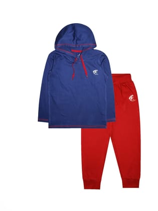 Boy's Solid Hooded Tee & Sporty Solid Track Pant Set