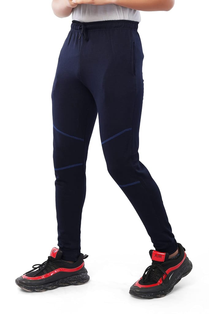 Njoy Boy's Pure Cotton Solid Jogger Track Pants with 2 Side Pocket| Tapered Slim Fit | Casual/Sports Wear Lowers/Trousers/Tracksuit (Colour: Black, Navy Blue, Grey)