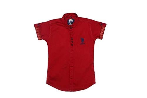 JAY & JOY Boy's Regular Fit Cotton Material Half Sleeve Shirt for 2 to 8 Year