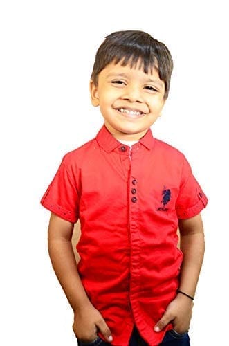 JAY & JOY Boy's Regular Fit Cotton Material Half Sleeve Shirt for 2 to 8 Year
