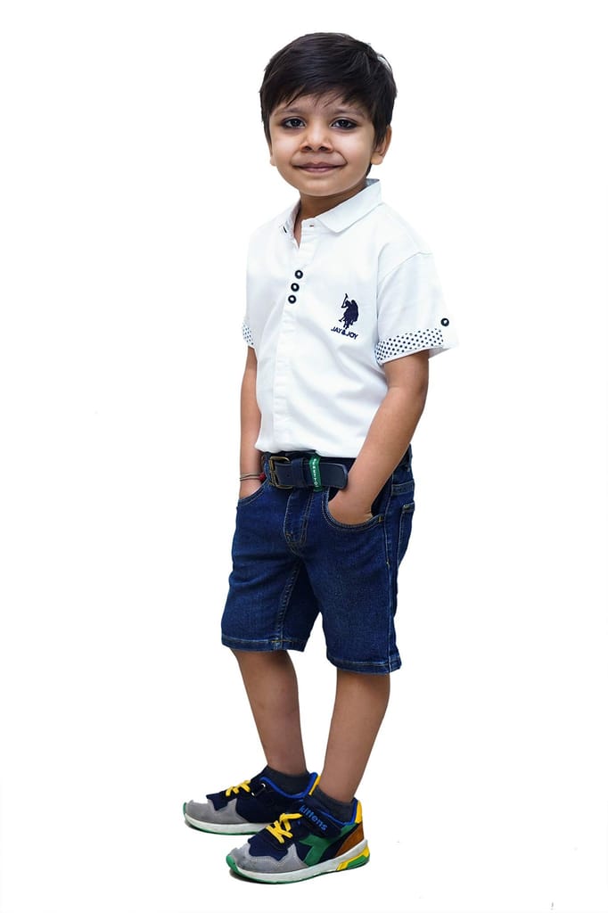 JAY & JOY Boy's Regular Fit Cotton Material Half Sleeve Shirt for 2 to 8 Year