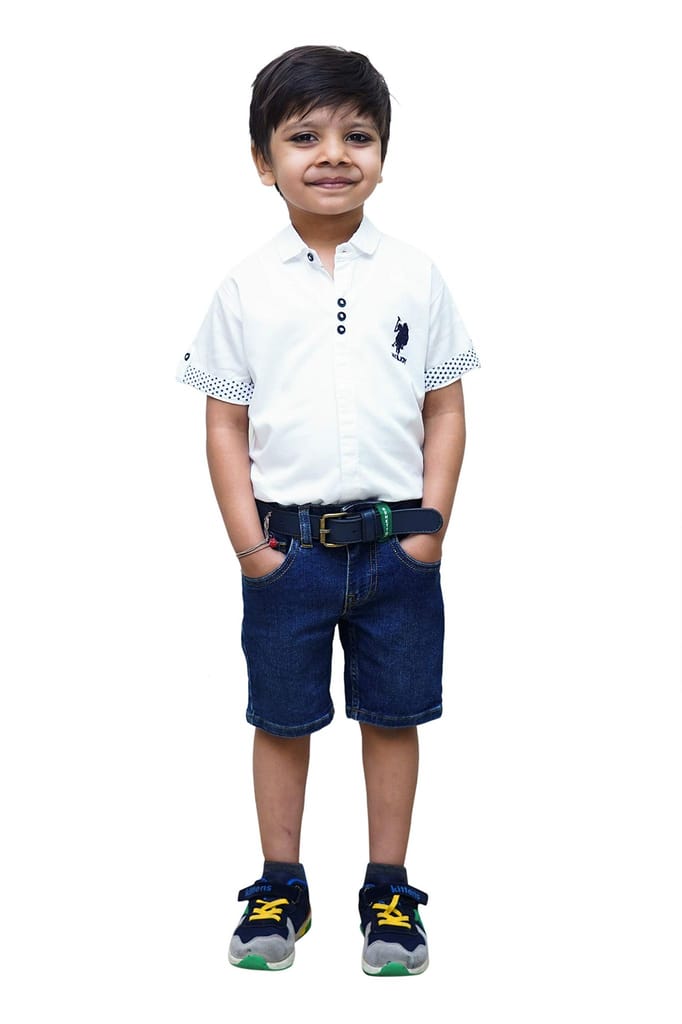JAY & JOY Boy's Regular Fit Cotton Material Half Sleeve Shirt for 2 to 8 Year