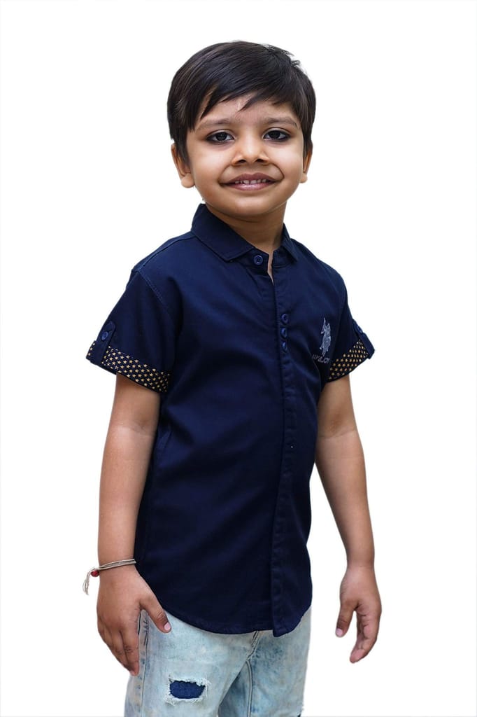 JAY & JOY Boy's Regular Fit Cotton Material Half Sleeve Shirt for 2 to 8 Year
