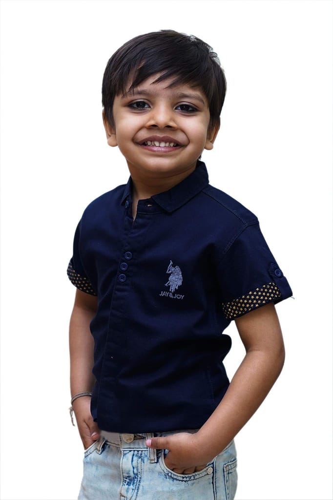 JAY & JOY Boy's Regular Fit Cotton Material Half Sleeve Shirt for 2 to 8 Year