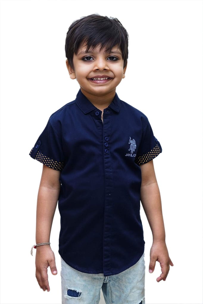JAY & JOY Boy's Regular Fit Cotton Material Half Sleeve Shirt for 2 to 8 Year