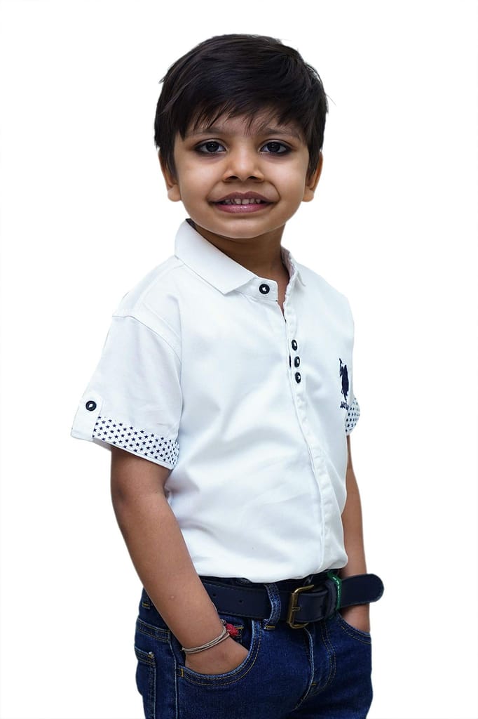 JAY & JOY Boy's Regular Fit Cotton Material Half Sleeve Shirt for 2 to 8 Year