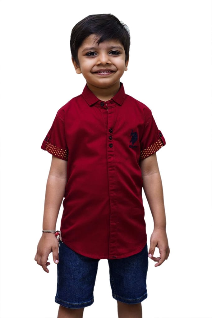 JAY & JOY Boy's Regular Fit Cotton Material Half Sleeve Shirt for 2 to 8 Year