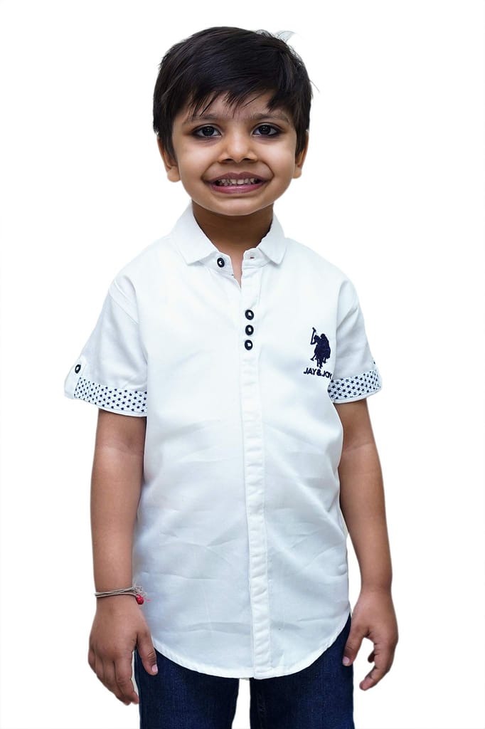 JAY & JOY Boy's Regular Fit Cotton Material Half Sleeve Shirt for 2 to 8 Year