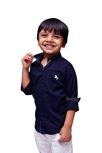 JAY & JOY Boy?s Cotton Full Sleeve Solid Regular Fit Shirt (Model No:2432_12 to 16 Year Age)