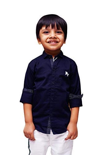 JAY & JOY Boy?s Cotton Full Sleeve Solid Regular Fit Shirt (Model No:2432_12 to 16 Year Age)