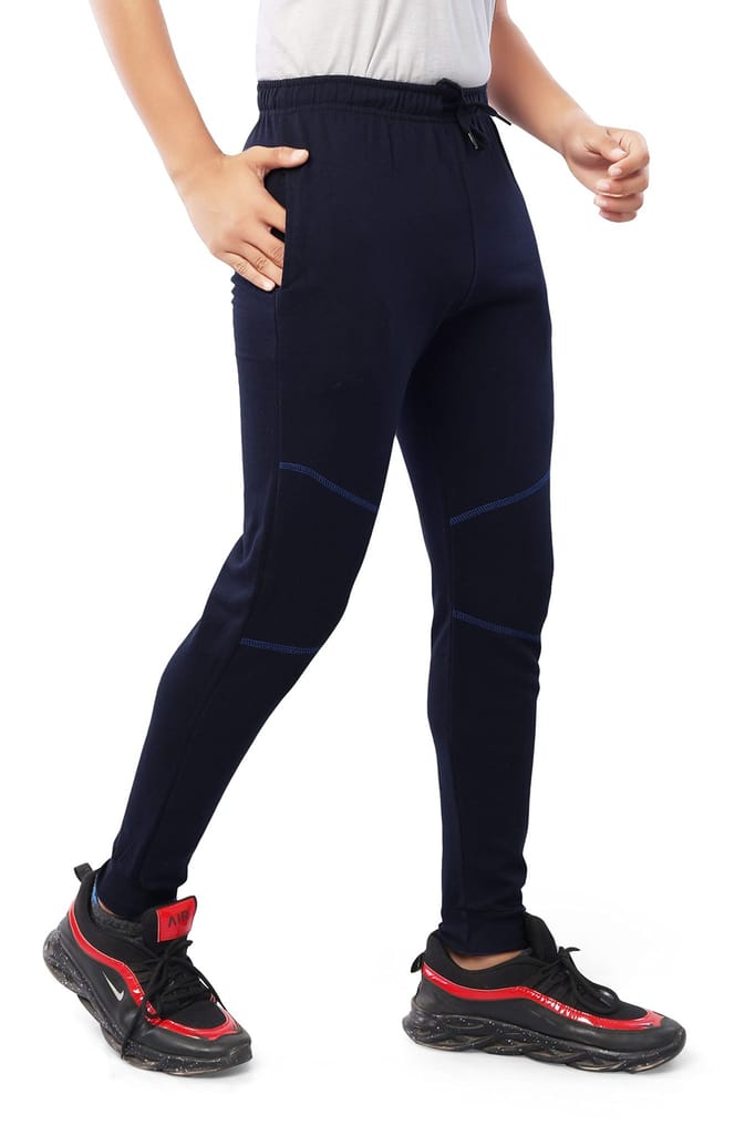 njoy Boy's Pure Cotton Jogger Track Pants with 2 Side Pocket| Tapered Slim Fit/Casual/Sports Wear Lowers/Trousers/Tracksuit