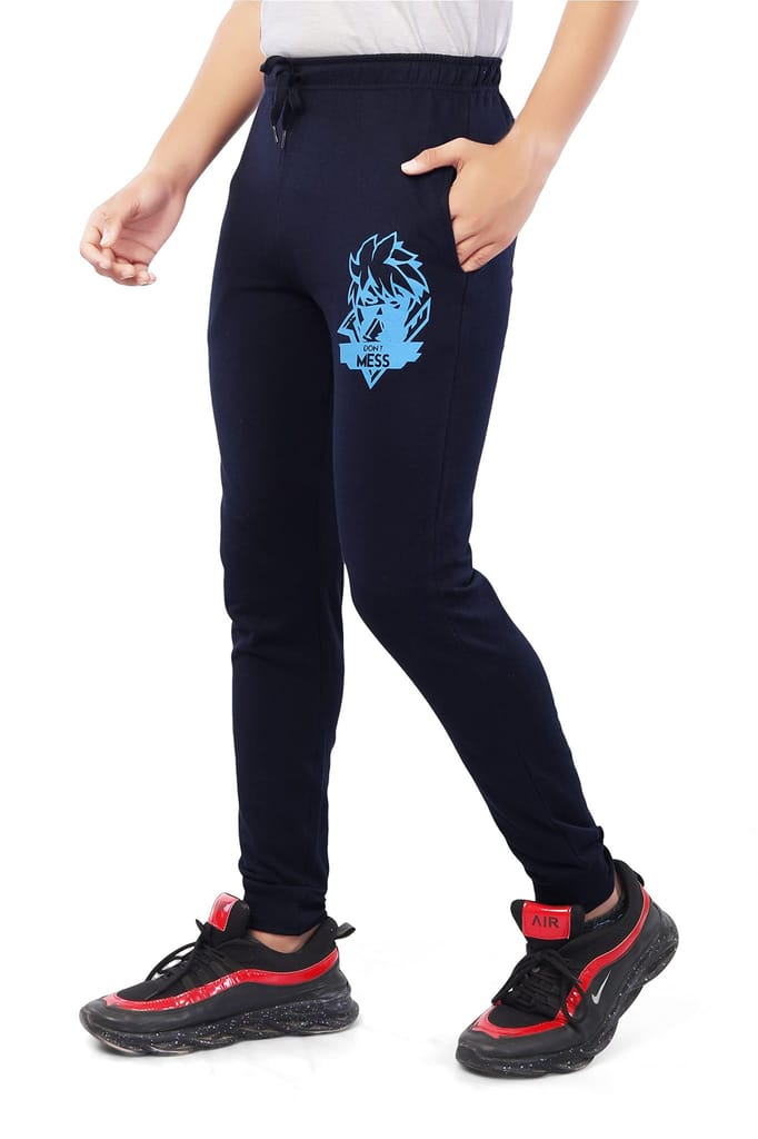 njoy Boy's Pure Cotton Jogger Track Pants with 2 Side Pocket| Tapered Slim Fit/Casual/Sports Wear Lowers/Trousers/Tracksuit