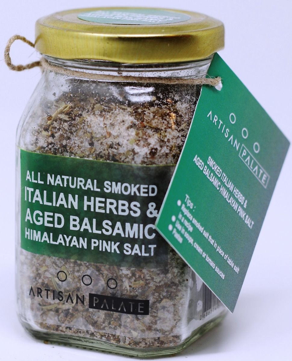 All Natural Smoked Italian Herbs, Aged Balsamic Himalayan Pink Salt 150 grams