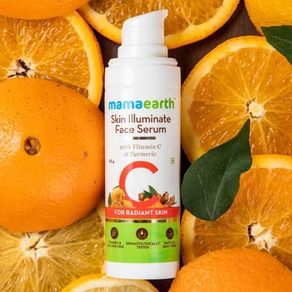 Mamaearth Skin Illuminate Face Serum With Vitamin C & Turmeric For Radiant Skin (30g)
