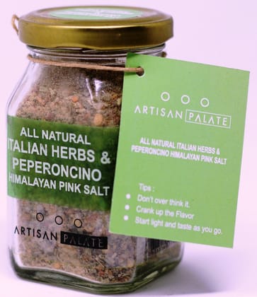 All Natural Italian Herbs & Peperoncino Himalayan Pink Salt 150 grams