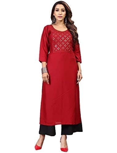 Stylish Rayon Embroidered Kurta With Palazzo set