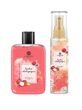 Carlton London Combo Women Lychee Champagne Shower Gel (250ml) and Lychee Champagne Body mist (150ml)