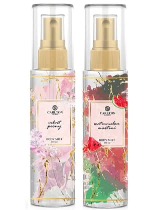 Carlton London Body Mist Combo Watermelon - Velvet Peony Body Mist Set of 2