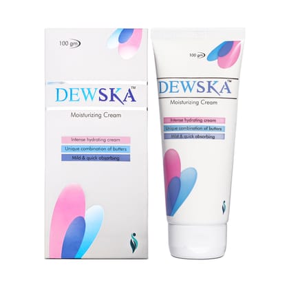 Dewska Moisturising Cream (100 g * 2) with Cocoa Butter, Shea Butter, Vitamin E, and Aloe Vera Extracts, Perfect Moisturiser for Face, Dry and Rough Skin