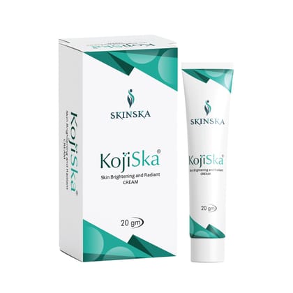 Kojiska Skin Brightening and Radiant Cream - Kojic Acid 2%, Arbutin and Glutathione for Pigmentation Correction, Fades Acne Scars, Blemishes, Hyperpigmentation, Reduces Pigmentation, 20gm Pack of 2