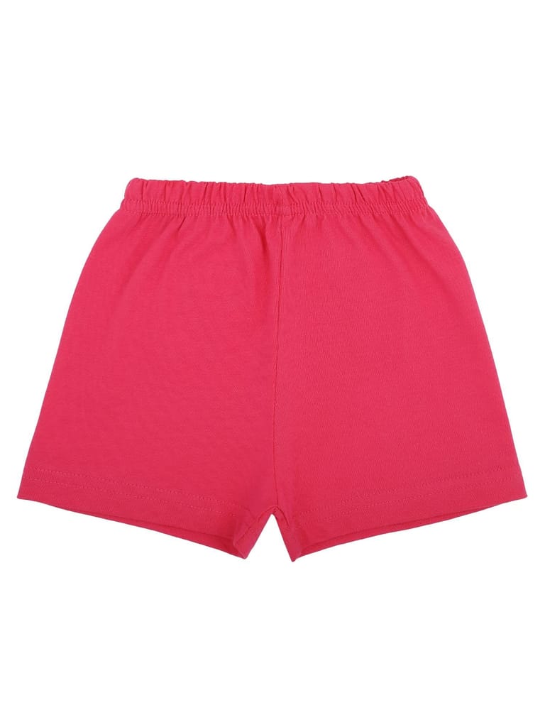 BODYCARE Girls SETS ROUND NECK HALF SLEEVES SOLID YELLOW, NAVY & PINK, FUCHSIA MULTICOLOUR PACK OF 2