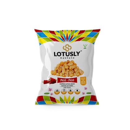 Lotusly | Peri Peri Flavoured Makhana | Guilt Free Snack | Roasted in Olive Oil Pack of 24