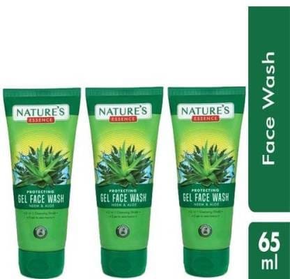 Nature's Essence Protecting Gel Face Wash Neem & Aloe, Each 65ml,PACK OF 3