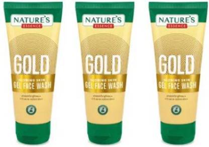 Nature's Essence Gold Glowing Skin Gel Face Wash Each 65 ml , Pack of 3