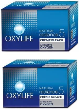 OxyLife Natural Radiance 5 Creme Bleach- With Active Oxygen By Dabur, Pack of 2