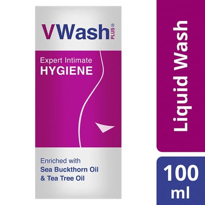 VWash Plus Expert Intimate Hygiene, With Tea Tree Oil, Liquid Wash Prevents Dryness, Itchiness And Irritation, Balances PH, Paraben Free, 100 ml,Pack Of 2