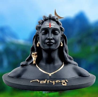 Dev Bhakti Adi Yogi Shiv Statue Polyresin Showpiece for Home Decoration, Home Temple Puja & Handicraft Showpiece, Shiv Statue Ideal for Gift, Black Colour – 9 cm .