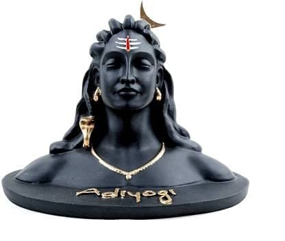 Dev Bhakti Adi Yogi Shiv Statue Polyresin Showpiece for Home Decoration, Home Temple Puja & Handicraft Showpiece, Shiv Statue Ideal for Gift, Black Colour – 9 cm .