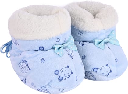 DOKCHAN New Born Baby Bootie Shoes With Fur For Boys & Girls printed multicolor Booties First Walking Shoes
