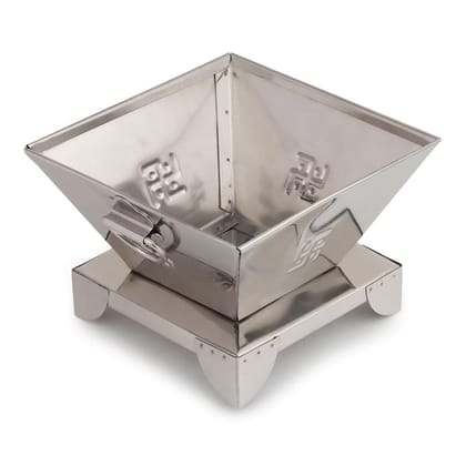 DOKCHAN Handmade Heavy Quality Stainless Steel havan kund Perfect for Home puja