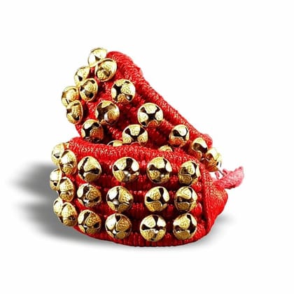 Dokchan Indian Culture Best Dance Metal Brass Anklet Bells Ghungroo | Ghungroo with red Cushion Pads for bharatnatyam, kathak, Classical Dance