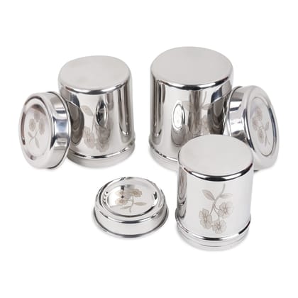 DOKCHAN Stainless Steel Containers For Kitchen |1000ml, 700ml, 500ml (Pack of 3) | Kitchen Storage Container | Canister | Kitchen Storage Organiser | Dabba For Kitchen | Multi Purpose Box