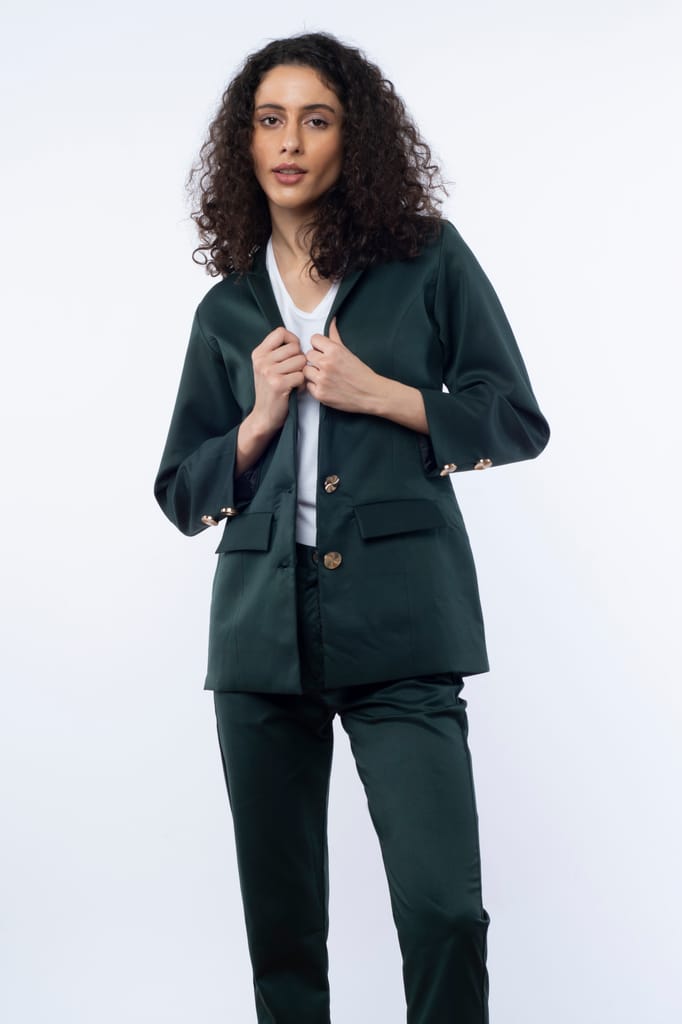 SACRAMENTO( Dark Green) BLAZER CO-ORD SET
