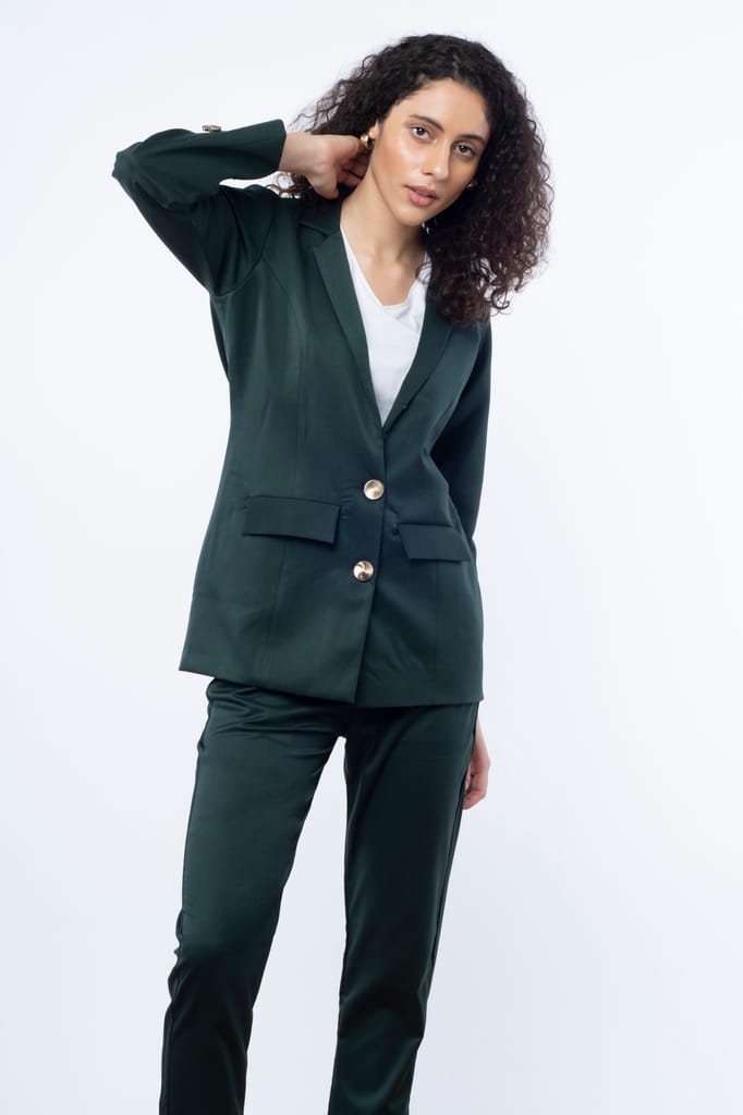 SACRAMENTO( Dark Green) BLAZER CO-ORD SET