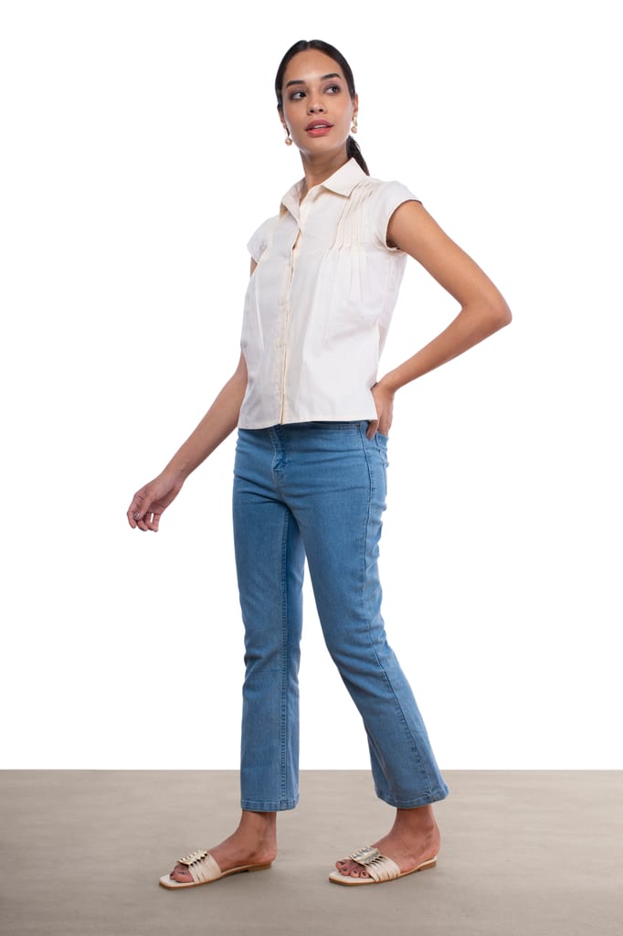 IVORY (Off-White) PIN-TUCK SHIRT