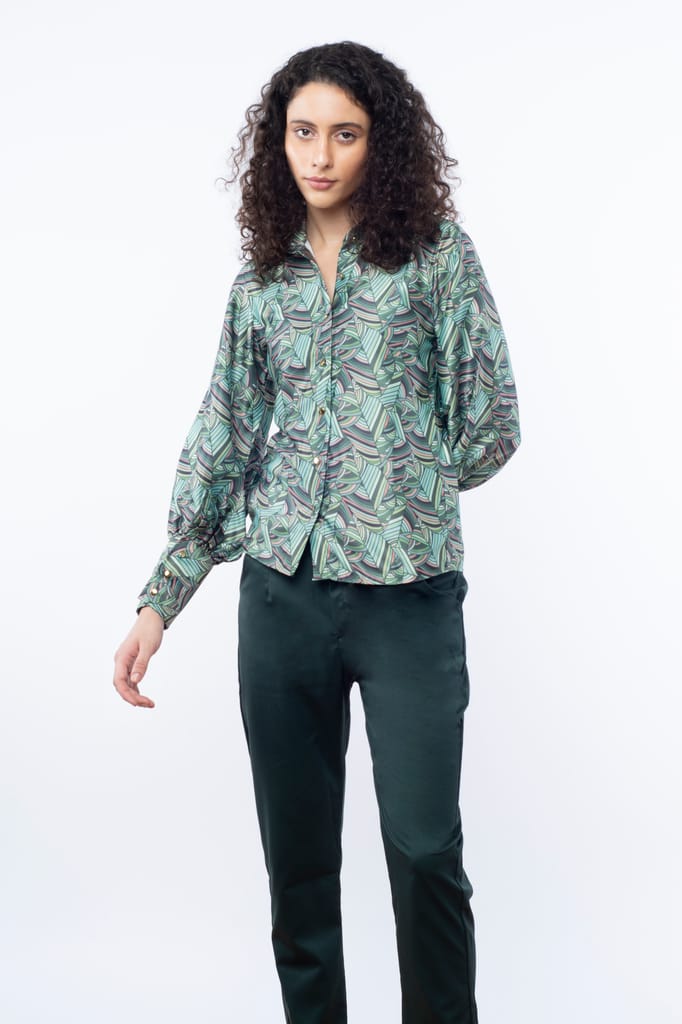 TEXTURED WIDE CUFF SHIRT