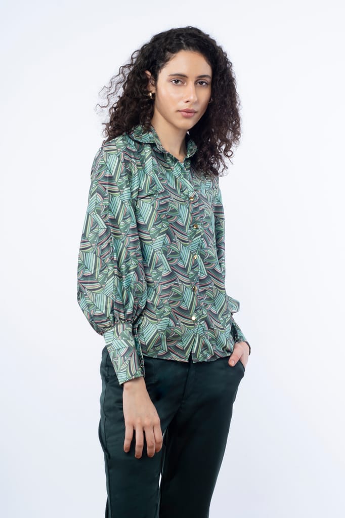 TEXTURED WIDE CUFF SHIRT