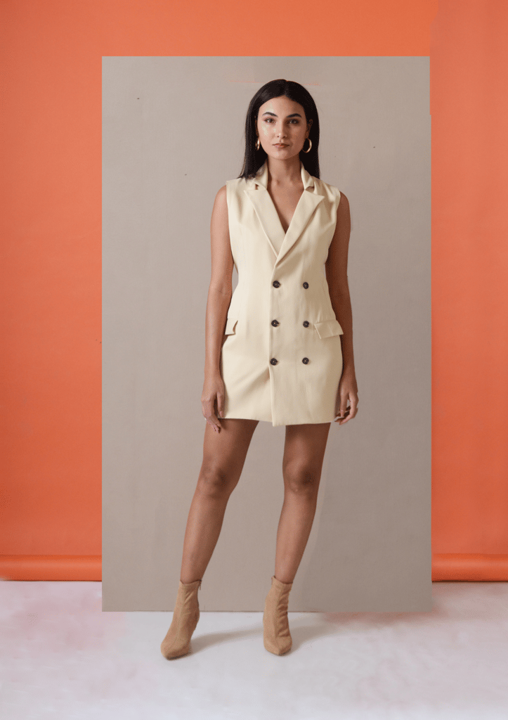 BEIGE BLAZER DRESS