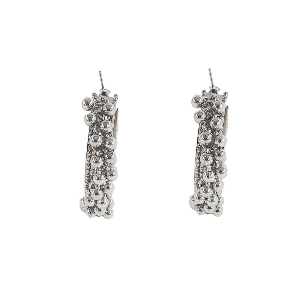 Abhaah oxidized silver Afghani ghungroo hoop earrings for girls and women