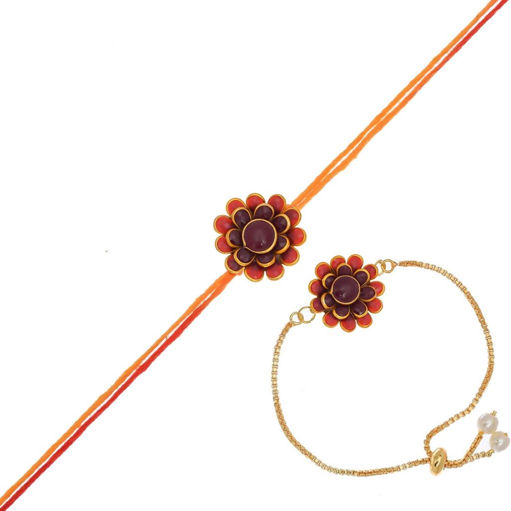 Abhaah BHAIYAA BHABHI KUNDAN RAKHI COMBO SET
